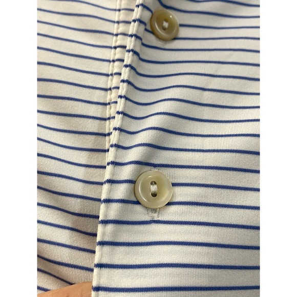 Peter Millar Summer Comfort Performance Golf Shirt Mens M Blue Stripes - Picture 6 of 10